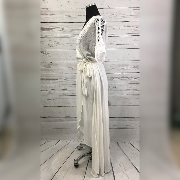 Lace Trimmed Hi-Lo Dress with waist tie. - Picture 7 of 8